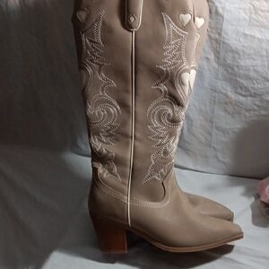 Altar'd State Beige Heeled Western Boots
